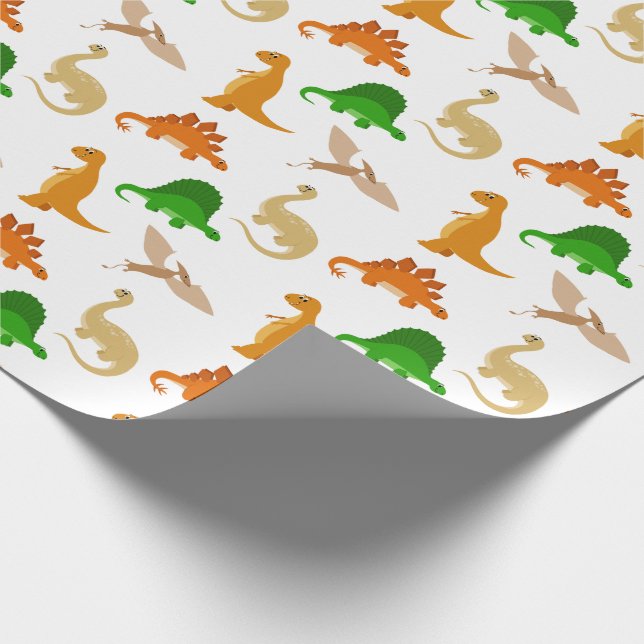 Cute Dinosaur Pattern Wrapping Paper (Corner)