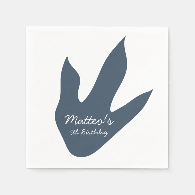 Cute Dinosaur Personalised Birthday Napkins (Front)