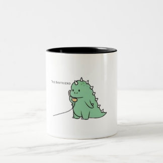 Cute Dinosaur Personalised Custom Name Dinosaur Two-Tone Coffee Mug