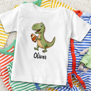 Cute Dinosaur Playing Football Baby T-Shirt