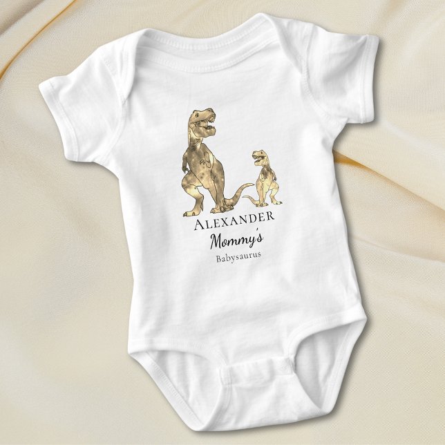 Cute Dinosaur Quote Personalised  Baby Bodysuit (Cute dinosaur personalized baby vest dino mommy and baby saurus quote)