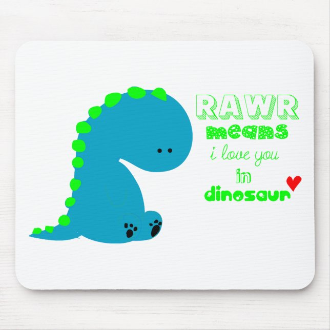 Cute Dinosaur RAWR Mouse Pad (Front)
