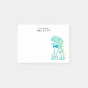 Cute Dinosaur RAWR Personalised Post-it Notes