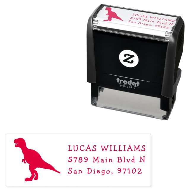 cute dinosaur red silhouette self-inking stamp (In Situ)