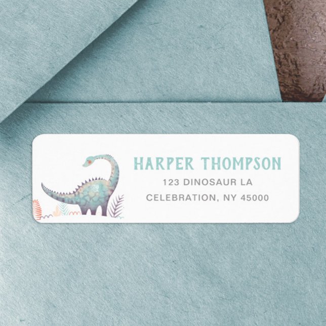 Cute Dinosaur return label address Return Address Label (Creator Uploaded)