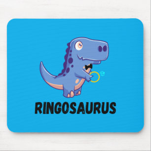 Cute Dinosaur Ring Bearer Ring Dino Wedding Party Mouse Pad