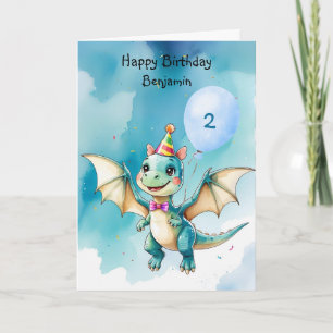 Cute Dinosaur roar Boy Happy birthday party Card