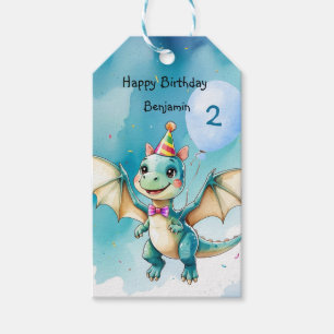 Cute Dinosaur roar Boy Happy birthday party Gift Tags
