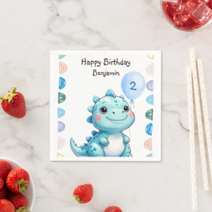 Cute Dinosaur roar Boy Happy birthday party Napkin