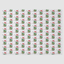 Cute Dinosaur Santa Hat Christmas Tissue Paper