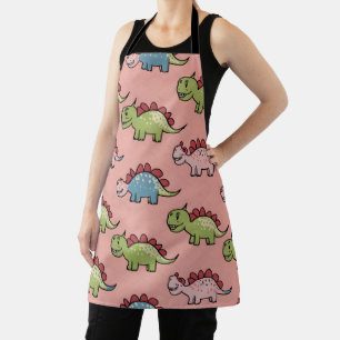 Cute dinosaur seamless pattern apron