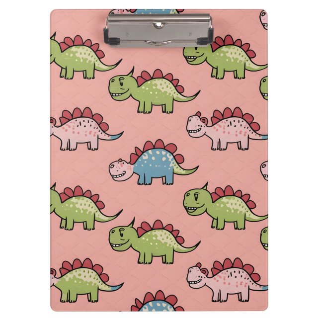 Cute dinosaur seamless pattern clipboard (Front)