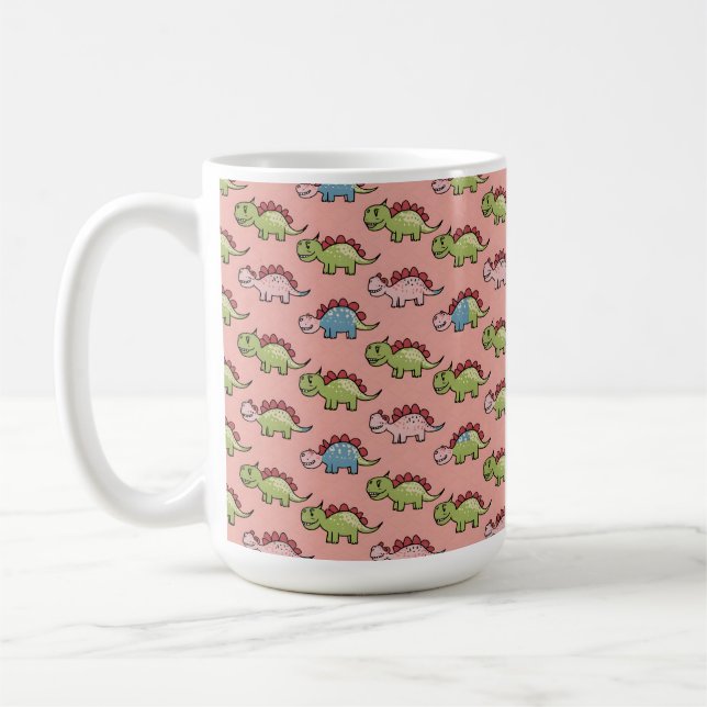 Cute dinosaur seamless pattern coffee mug (Left)