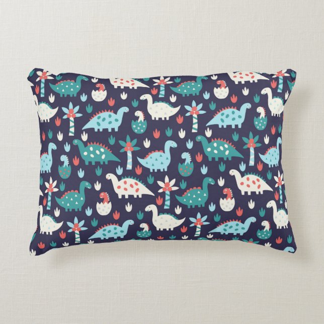 Cute dinosaur seamless pattern decorative cushion (Front)