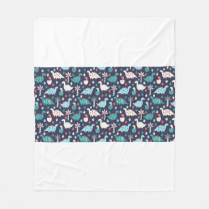 Cute dinosaur seamless pattern fleece blanket