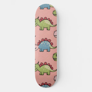Cute dinosaur seamless pattern skateboard