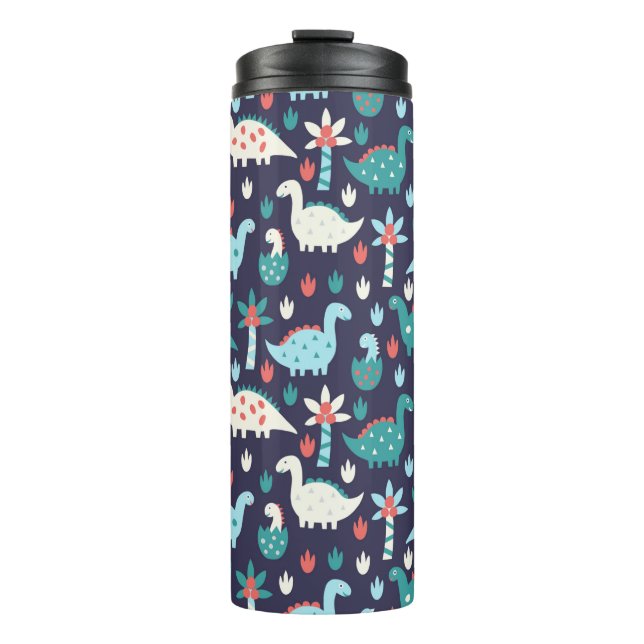 Cute dinosaur seamless pattern thermal tumbler (Front)