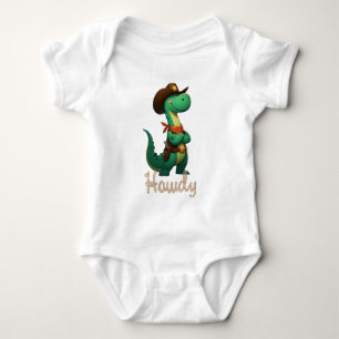 Cute dinosaur sheriff/cowboy  baby bodysuit