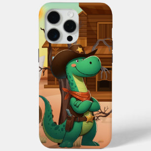 Cute dinosaur sheriff/cowboy iPhone 15 pro max case