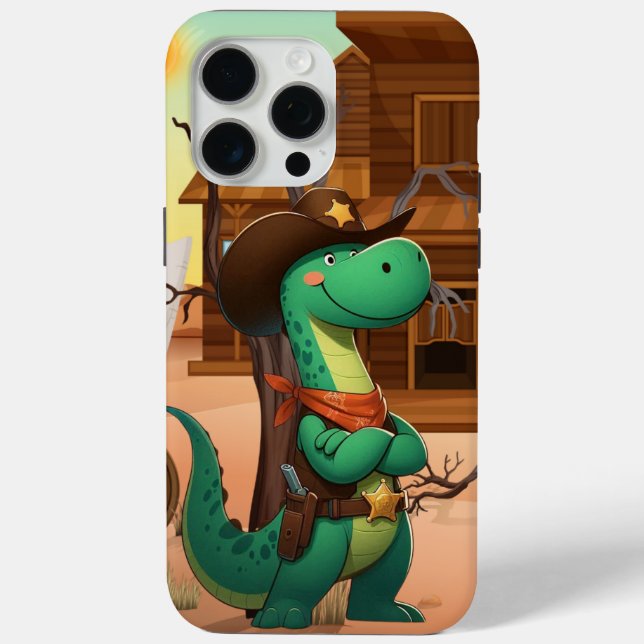 Cute dinosaur sheriff/cowboy  Case-Mate iPhone case (Back)
