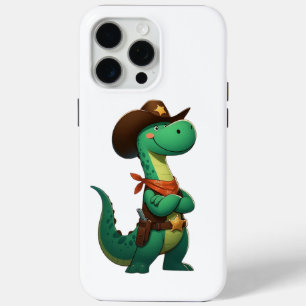 Cute dinosaur sheriff/cowboy iPhone 15 pro max case