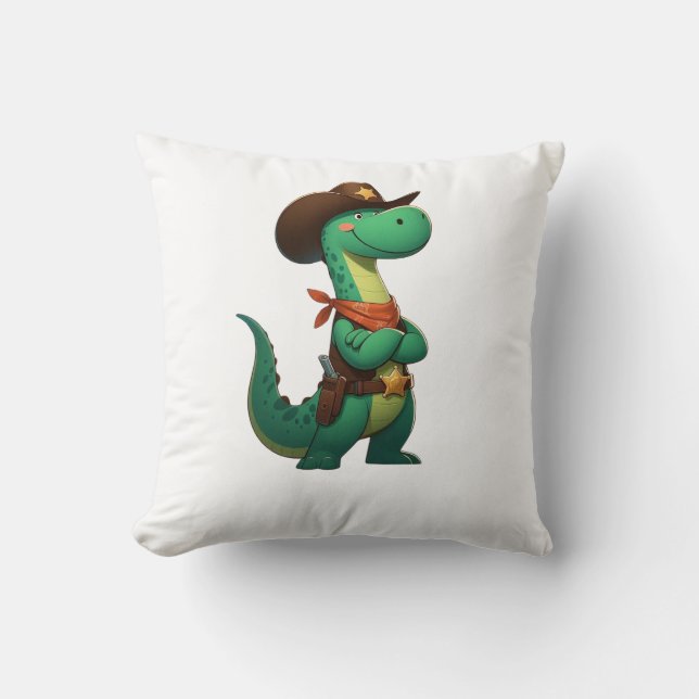 Cute dinosaur sheriff/cowboy  cushion (Front)