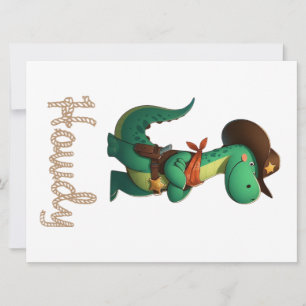 Cute dinosaur sheriff/cowboy  holiday card