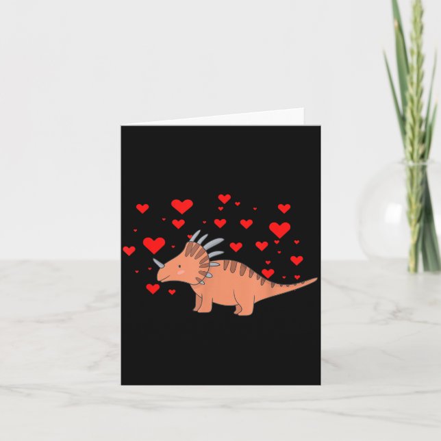 Cute Dinosaur Shirt For Valentines Day _ Tricerato Card (Front)
