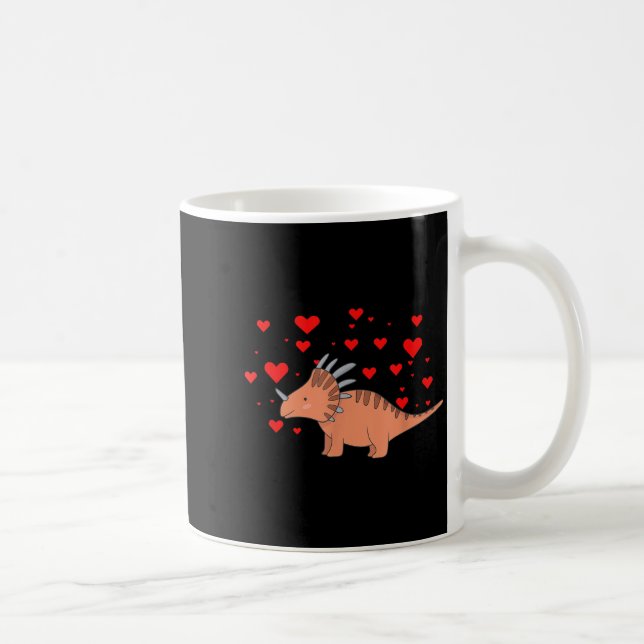 Cute Dinosaur Shirt For Valentines Day _ Tricerato Coffee Mug (Right)