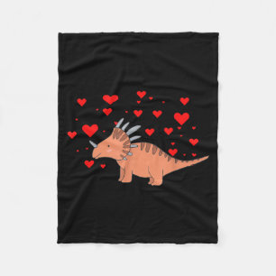 Cute Dinosaur Shirt For Valentines Day _ Tricerato Fleece Blanket