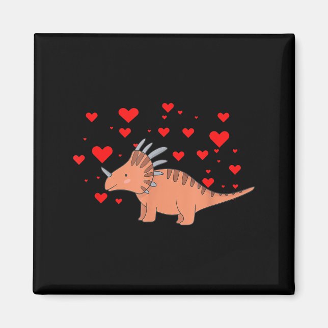 Cute Dinosaur Shirt For Valentines Day _ Tricerato Magnet (Front)