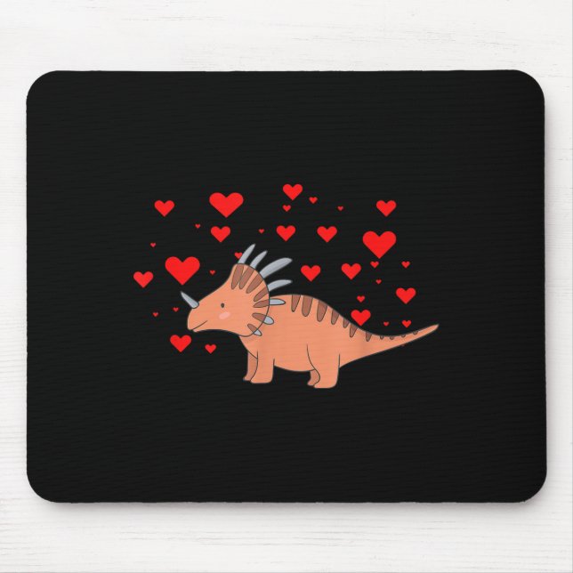 Cute Dinosaur Shirt For Valentines Day _ Tricerato Mouse Pad (Front)