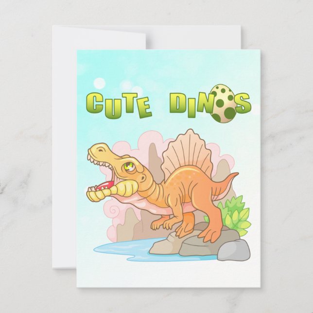 cute dinosaur spinosaurus thank you card (Front)