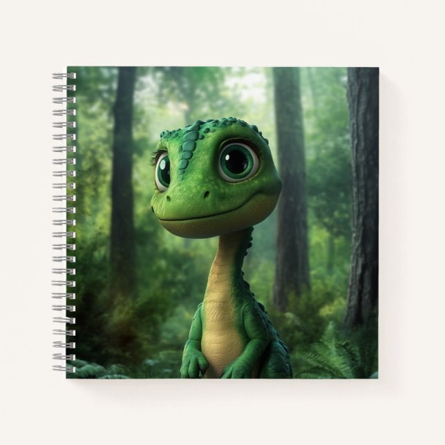 cute dinosaur Spiral Notebook (Front)