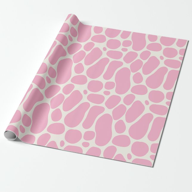 Cute Dinosaur Spots Girl Baby shower  Wrapping Paper (Unrolled)