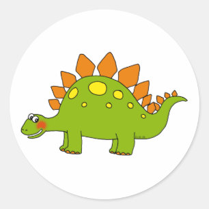 Cute dinosaur - stegosaurus classic round sticker
