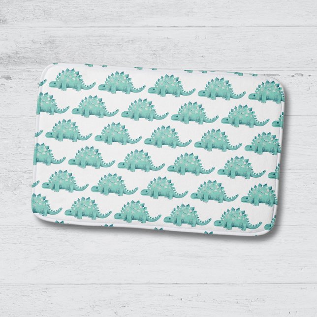 Cute Dinosaur Stegosaurus Kids Bath Mat (Creator Uploaded)