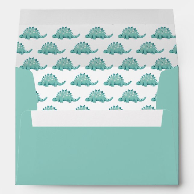 Cute Dinosaur Stegosaurus kids Envelope (Back (Bottom))