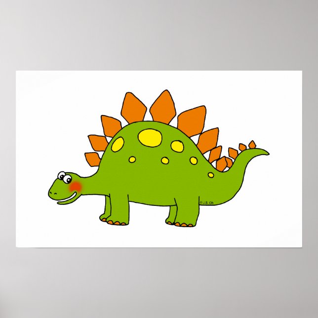 Cute dinosaur - stegosaurus poster (Front)