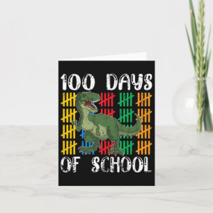 Cute Dinosaur Student Boys Kids Gift 100 Days Of S Card
