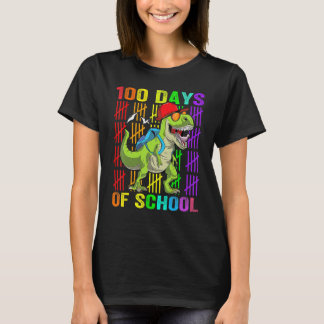 Cute Dinosaur Student Boys Kids Gift 100 Days Of S T-Shirt