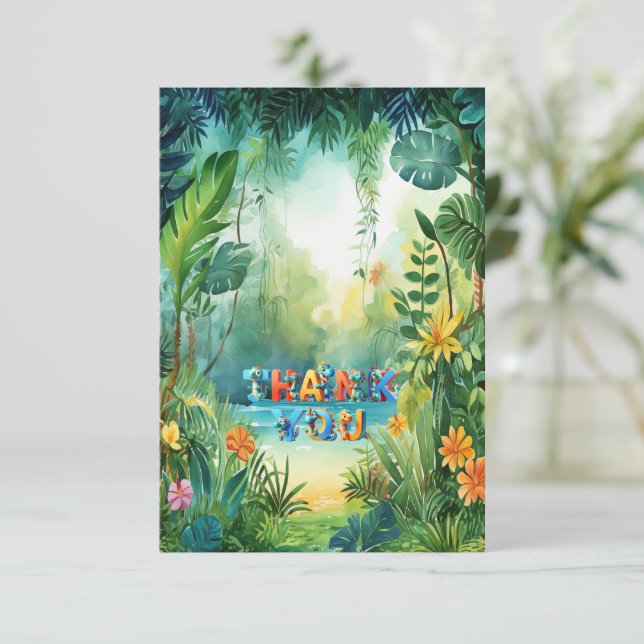 Cute Dinosaur Thank You Card (Standing Front)