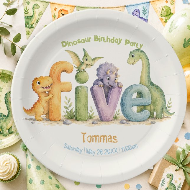 Cute Dinosaur Themed Paper Plate (Creator Uploaded)