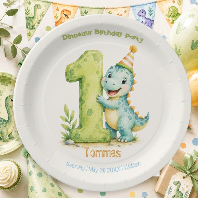 Cute Dinosaur Themed Paper Plate (Creator Uploaded)