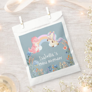 Cute Dinosaur Unicorn rainbow Flower birthday kids Favour Bag