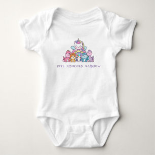 Cute Dinosaur Unicorn rainbow friend birthday Baby Bodysuit