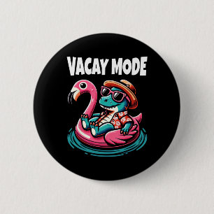 Cute Dinosaur Vacay Mode Funny Family Vacation Kid 6 Cm Round Badge