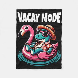 Cute Dinosaur Vacay Mode Funny Family Vacation Kid Fleece Blanket