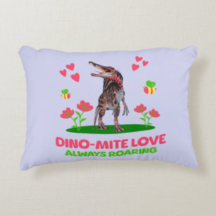 Cute Dinosaur Valentine for Kids Decorative Cushion