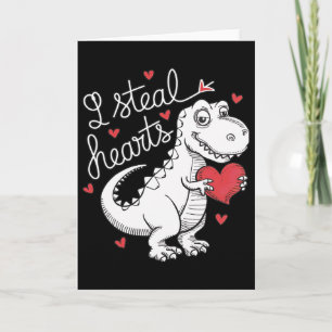 Cute Dinosaur Valentine I Steal Hearts For Men And Card